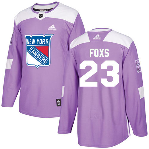 Adidas New York Rangers 23 Adam Foxs Purple Authentic Fights Cancer Stitched Youth NHL Jersey